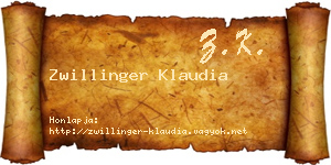 Zwillinger Klaudia névjegykártya