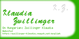 klaudia zwillinger business card